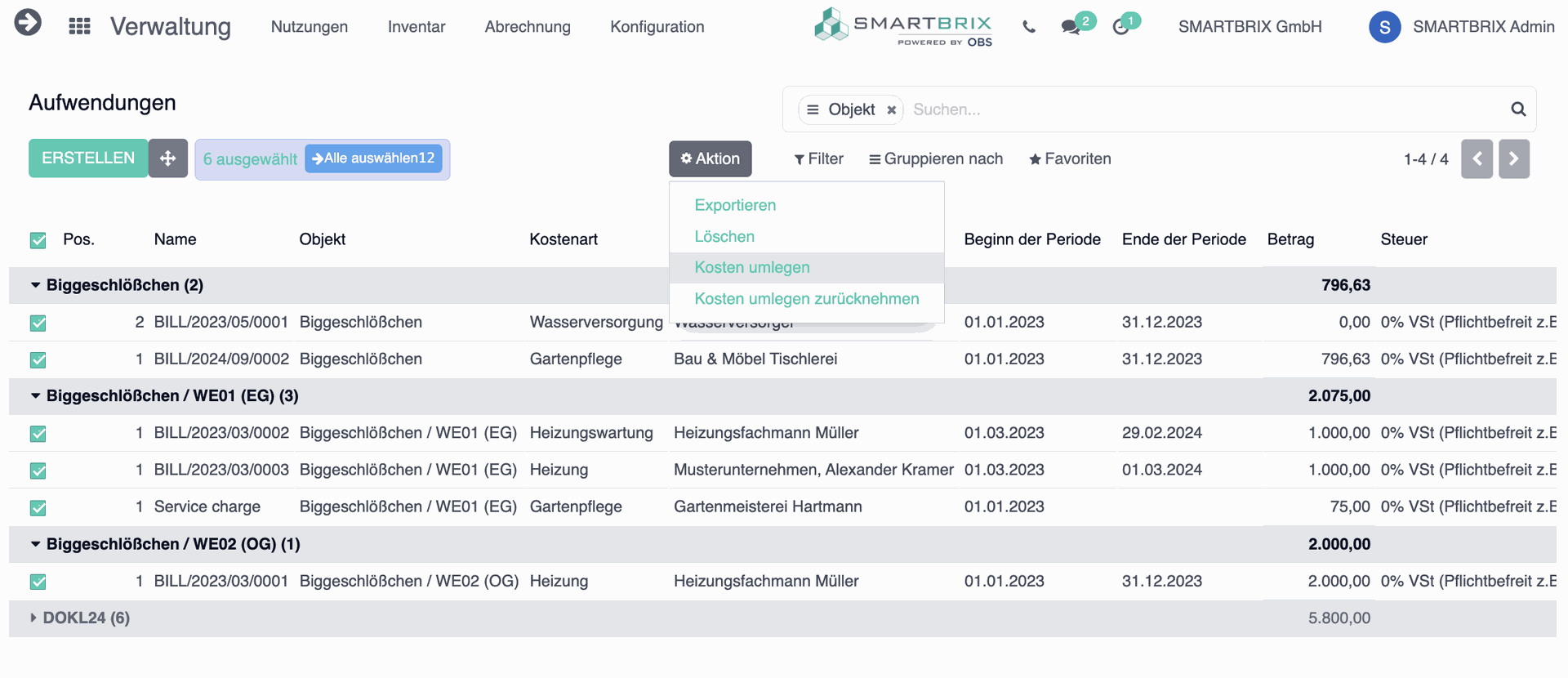 SMARTBRIX Verwaltung