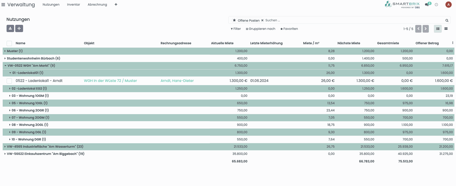 SMARTBRIX Verwaltung