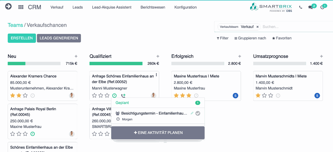 SMARTBRIX Kundenverwaltung